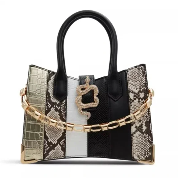 Aldo Black and Gold Women's Bag - Picture 1 of 6